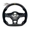Steering Wheel Ever-carbon Racing ECR Personal Tailor Flat Bottom Carbon Fiber for VW Golf R MK7 GTI MK6 Steering Wheel With LED