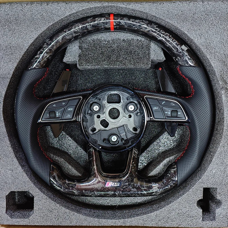 Custom Volant Lenkard Forged Carbon Fiber Steering Wheel for Audi A3 A4 A5 A6 A7 C6 C7 C8 S4 S5 S6 B7 B8 B9 RS3 RS5 RS6 Q5 Q7