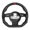 Full Leather Steering Wheel for Audi RS3 RS4 RS5 2012-2016 S3 S4 S5 A3 A4 A5 Steering Wheel Black Smooth Leather Racing Wheel