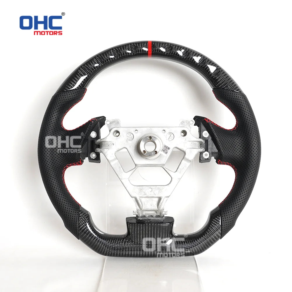 USA Stock Glossy Real Carbon Fiber Steering Wheel for Infiniti G35 Carbon Steering Wheel 2004 2005 2006 2007