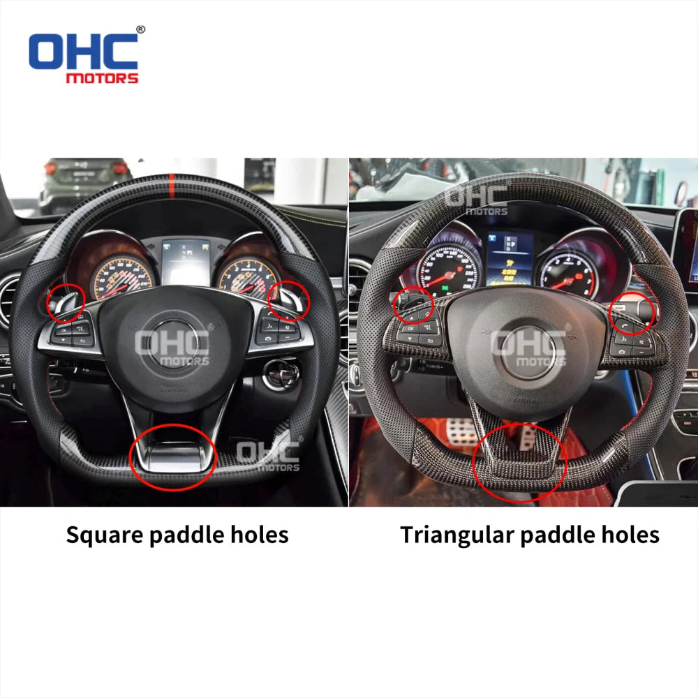 EU Stock Real Carbon Fiber Steering Wheel for Mercedes Lenkrad W205 (2015-2018) W213 W246 C218 Volante W166 W222 W/ Paddle Holes