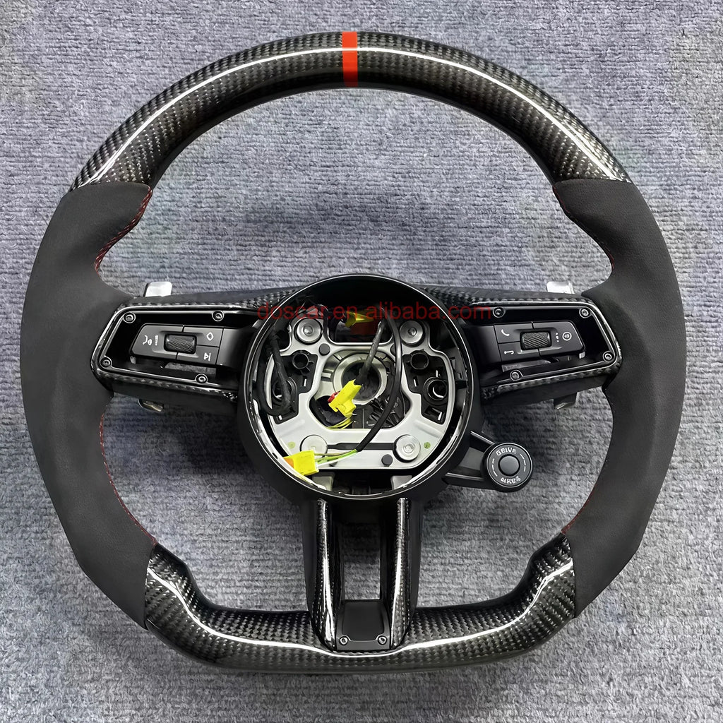 Car Accessories Full Beige Leather Handle Black Rivet Frame Steering Wheel for Cayenne Panamera Cayman Boxster carrera DOS