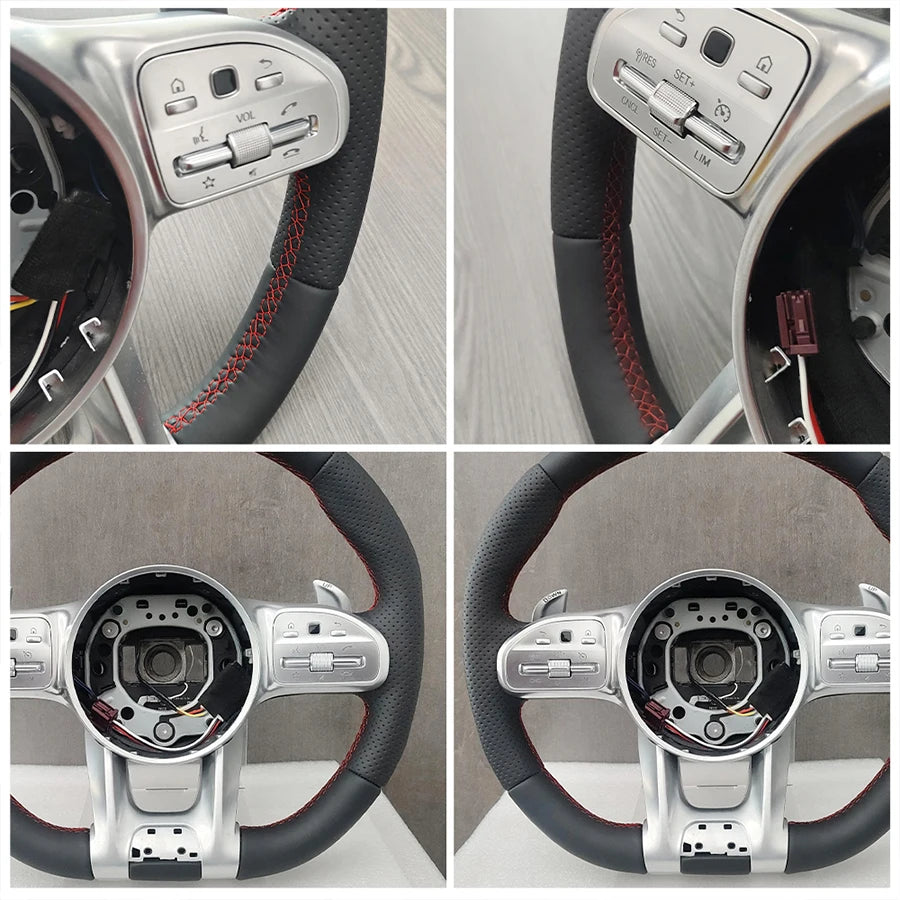 For Mercedes AMG a B C E S G V Series Flat Bottom Car Driving Modification Steering Wheel