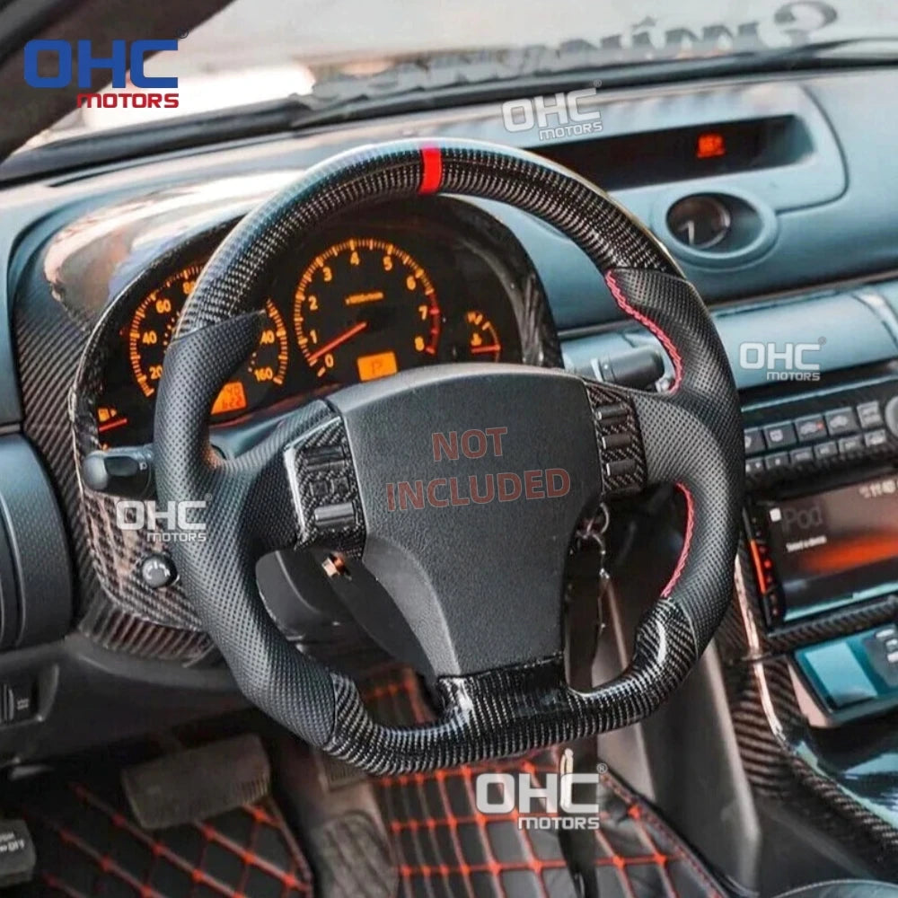 USA Stock Glossy Real Carbon Fiber Steering Wheel for Infiniti G35 Carbon Steering Wheel 2004 2005 2006 2007