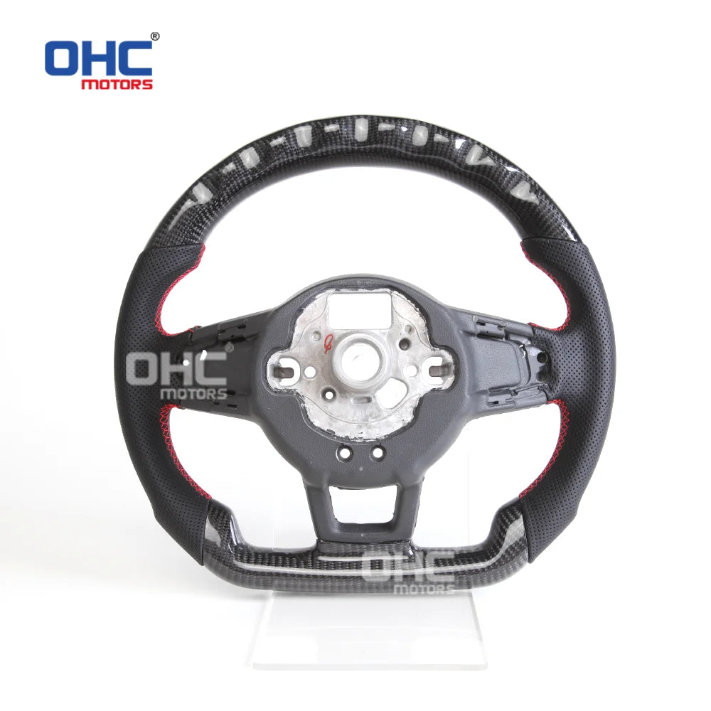 EU Warehouse Carbon Fiber LED Steering Wheel for Volkswagen Vw Lenkrad Volante Gti Mk7 Golf 7 R Steering Wheel with Paddle Holes