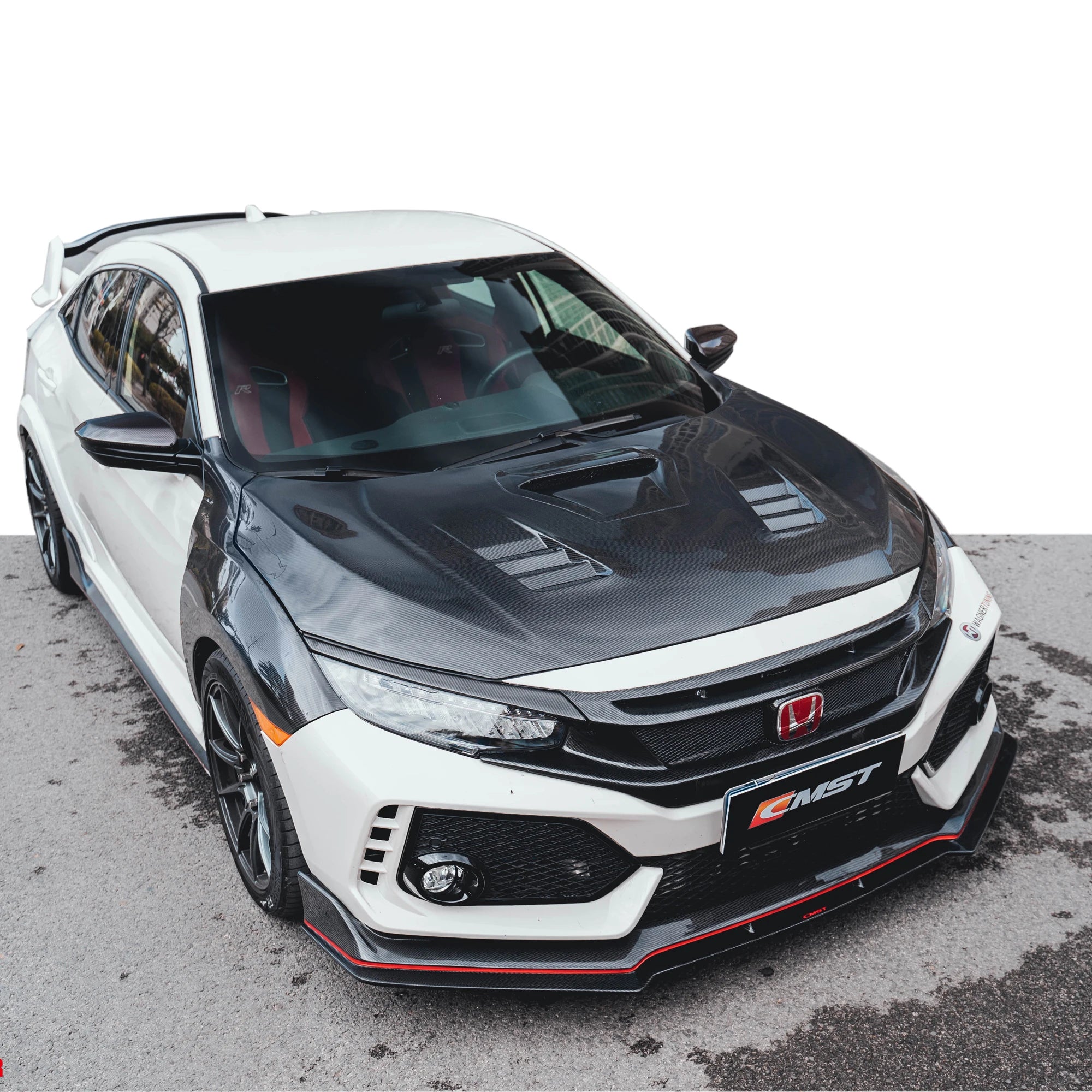 High Quality Body Kits for Honda civic Type R 2018 2019 2020 Front Lip Diffuser Fender and Hood for Civic Type R Bodykit