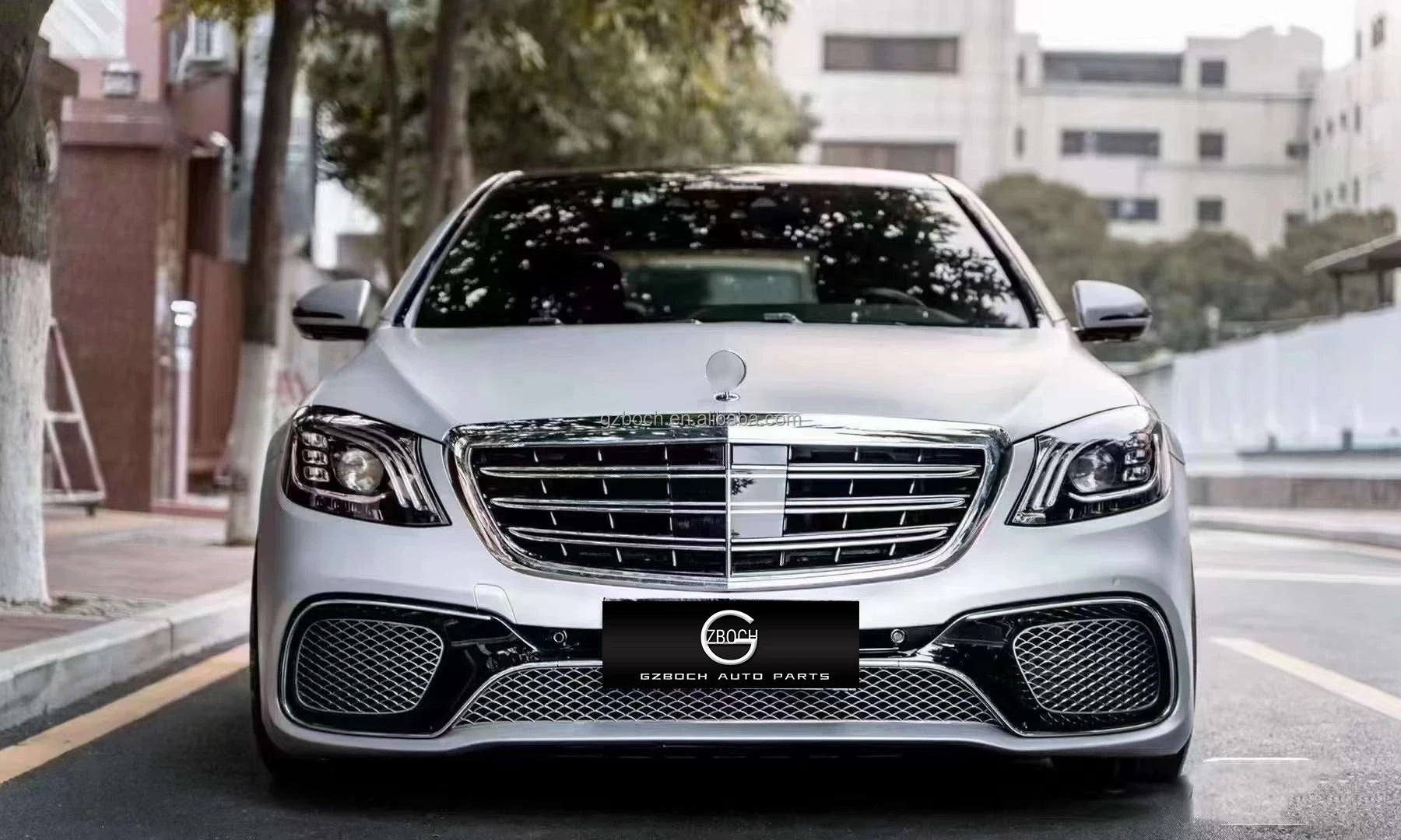 W221 to W222 Body Kit for Mecedes-Benz 2009+ W221 Old to New W222 S63 AMG S65 AMG Front Bumper Rear Bumper Head Lamp