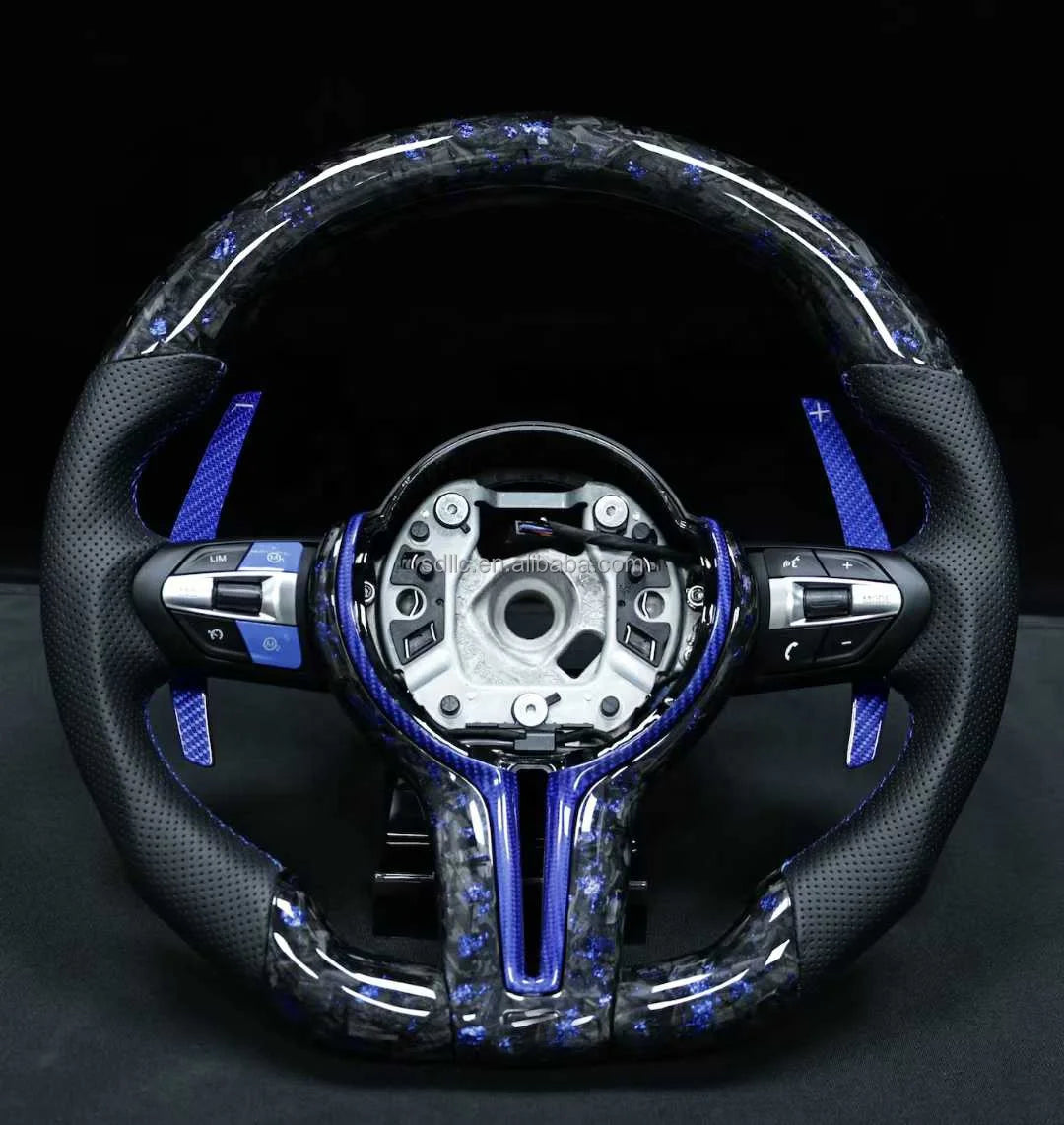 M Sport Carbon Fiber 4-Spoke LED Steering Wheel for F80/F30/F10/E60/E90/E92/F01/F11/F15/X5/E70/E71/F16/M5/M3/M4/F82 Models