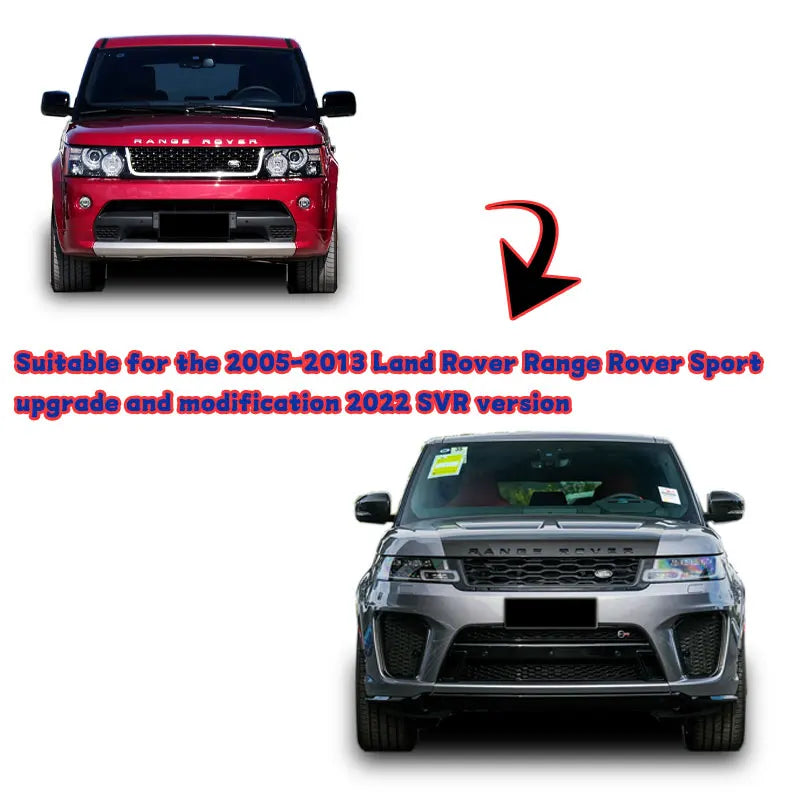 For 2005-2013 for Land Rover for Range Rover Sports SVR Exterior Upgrade Kit New Model Front Bumper Replacement in ABS Material