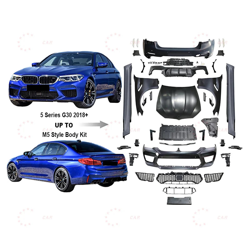 M5 Body Kit for BM 5s Series G30 2018year+ Upgrade to M5 Style Bodykit Front Rear Bumper Side Skirts Fender Ducts Hood