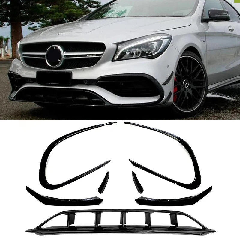 CLA Class W117 2017-2019 Year Sport Auto Exterior Parts Front Bumper Vents Canards Fins Rear Bumper Vent Plastic Side Fender O