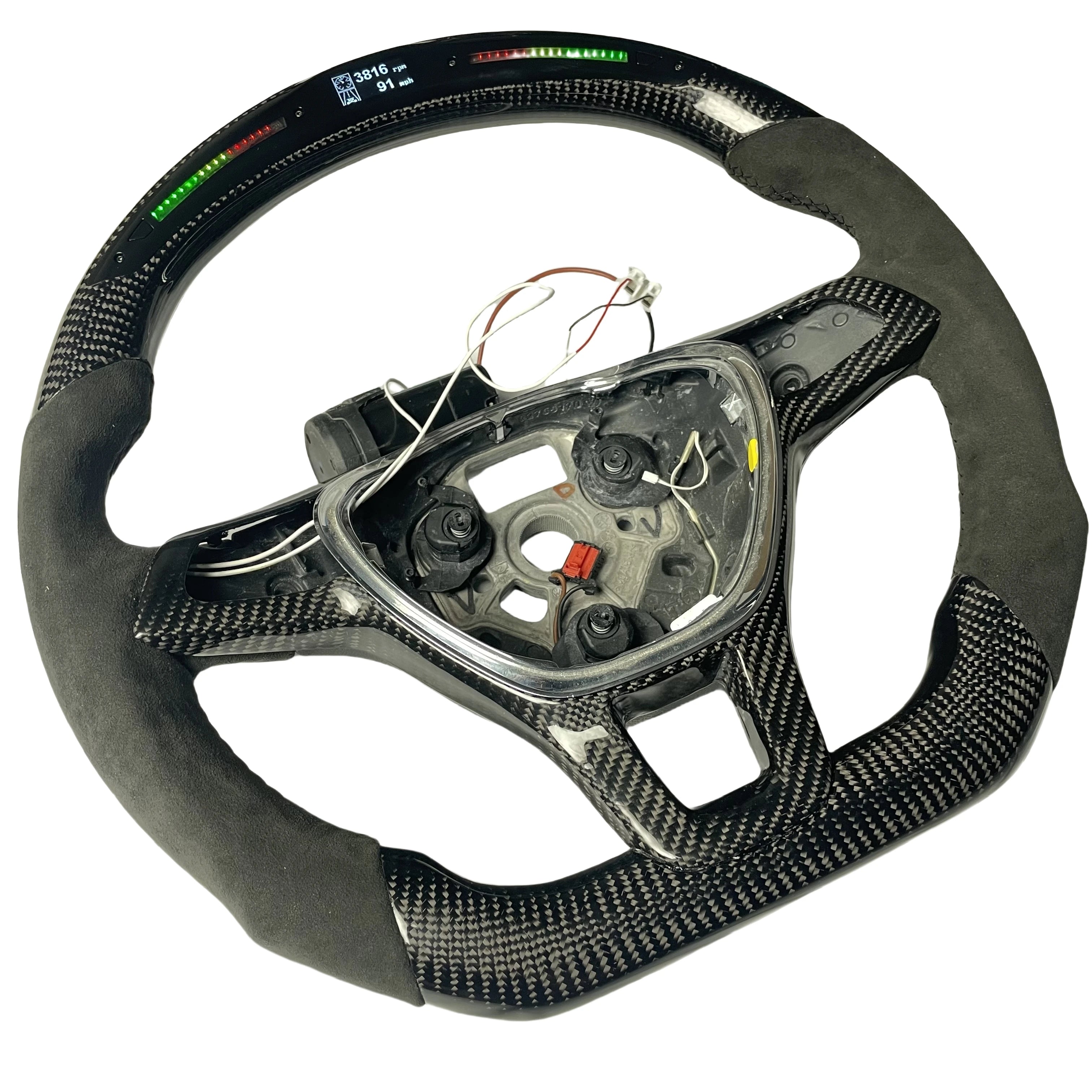 Durable Genuine Carbon Fiber LED Car Steering Wheel for VW Golf Mk7 Gti GTR GTS GTD Sports Style Design