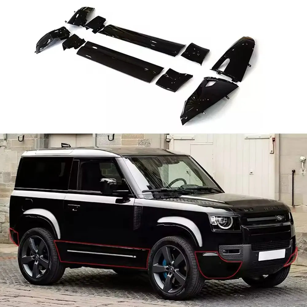 Car Decoration Part Black Edition BodyKit Door Side Skirts Vehicle Side Panel for Land Rover Defender 90 110