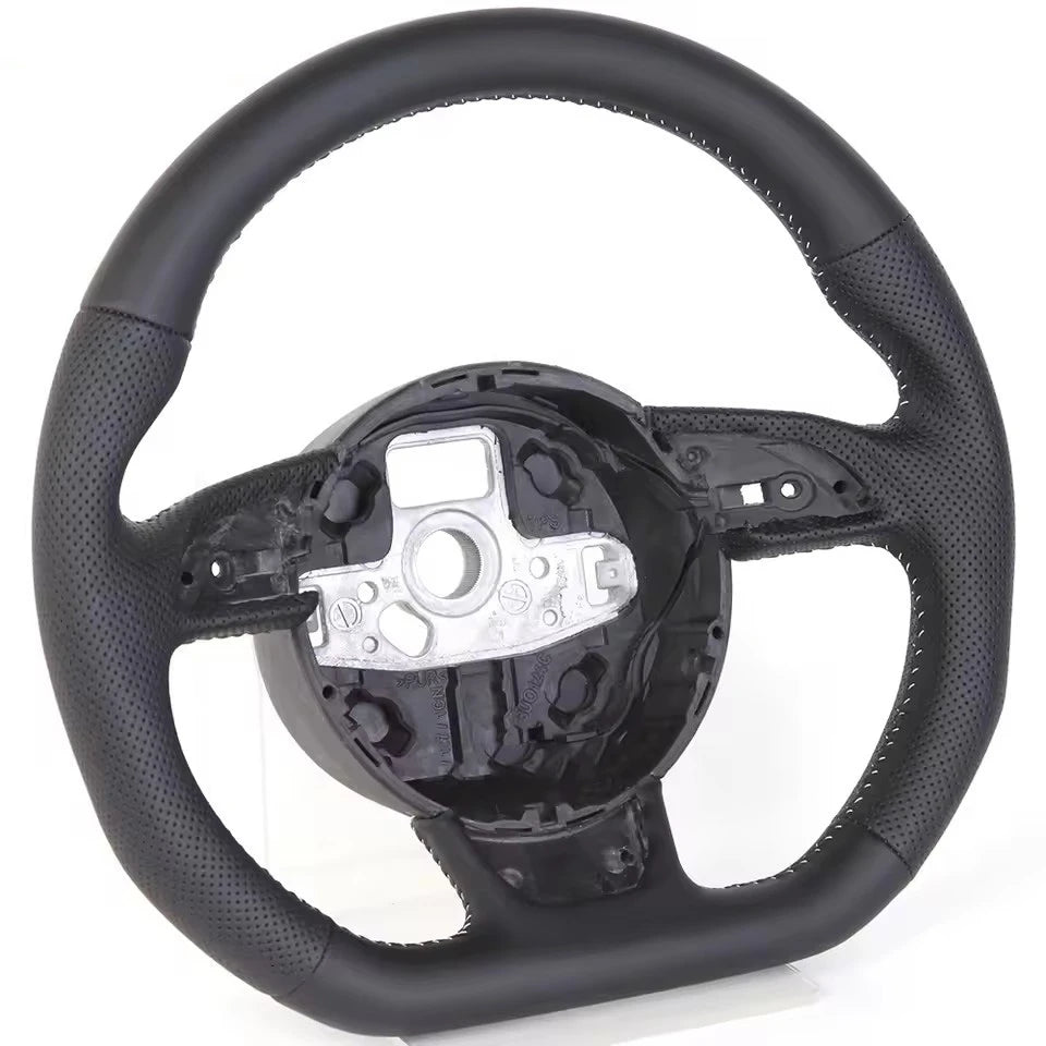 Full Leather Steering Wheel for Audi RS3 RS4 RS5 2012-2016 S3 S4 S5 A3 A4 A5 Steering Wheel Black Smooth Leather Racing Wheel