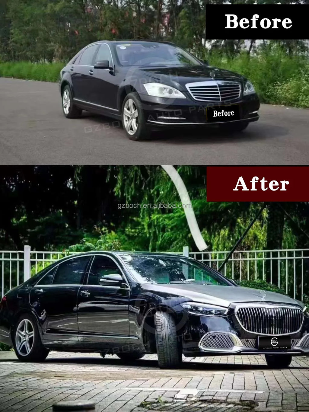 Old to New 221 to 223 Bodykit for Mercedes W221 S-Class S600 S500 S350 Upgrade W223 Maybach Car Bumper Fender Hood Headlight