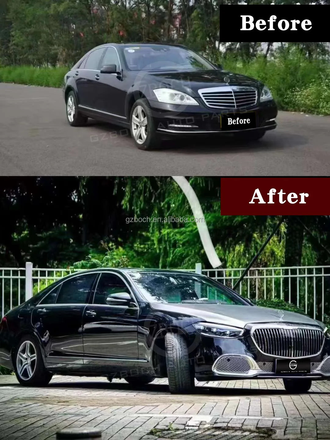 Old to New 221 to 223 Bodykit for Mercedes W221 S-Class S600 S500 S350 Upgrade W223 Maybach Car Bumper Fender Hood Headlight