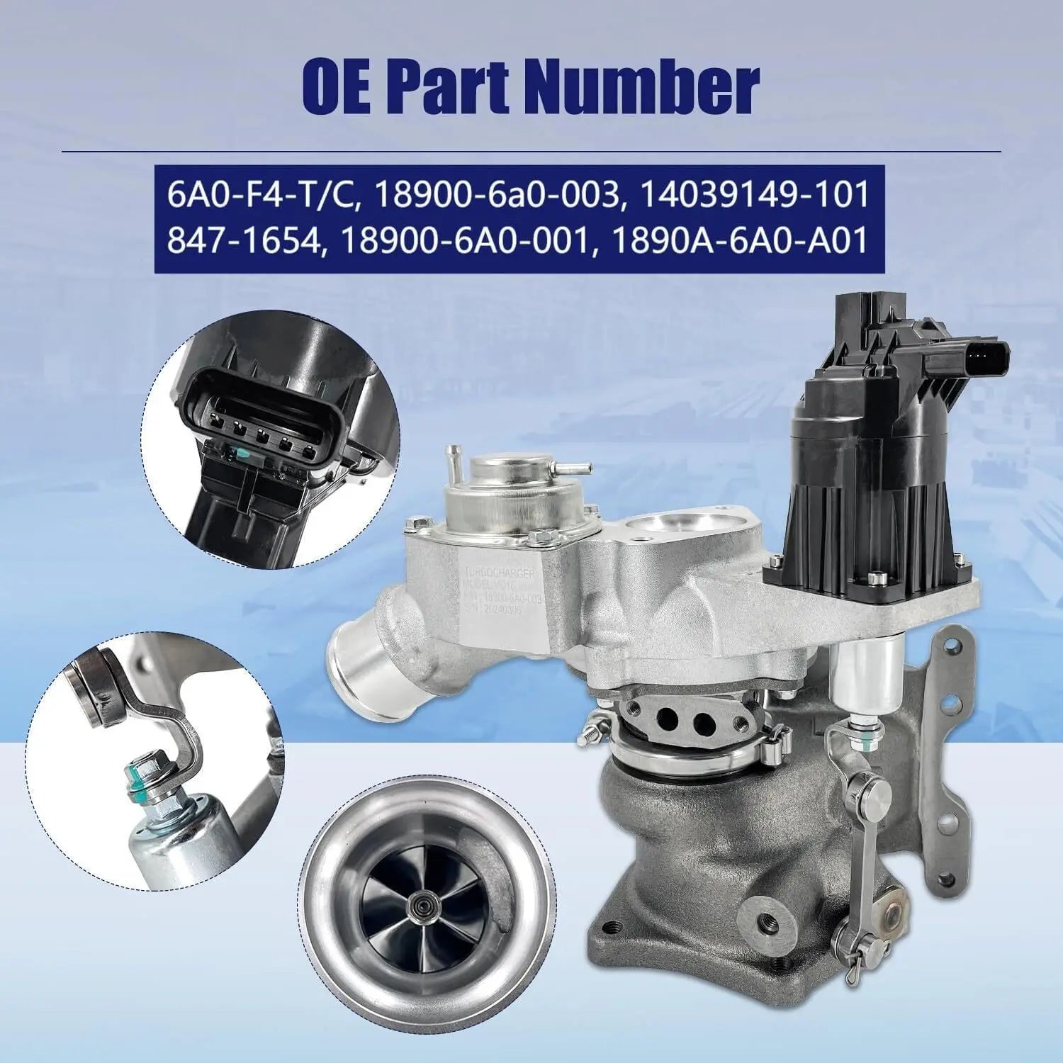 Turbocharger W/Actuator For 2018-2020 Honda Accord 1.5L 6A0-F4-T/C 181201132E