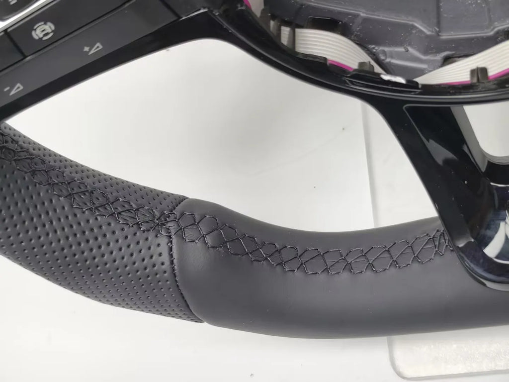 Sport Style Half Leather Carbon Fiber Steering Wheel for VW Volkswagen Golf 5 6 7 R MK5 MK6 MK7 MK7.5 Gti Polo Passat CC B8 B6