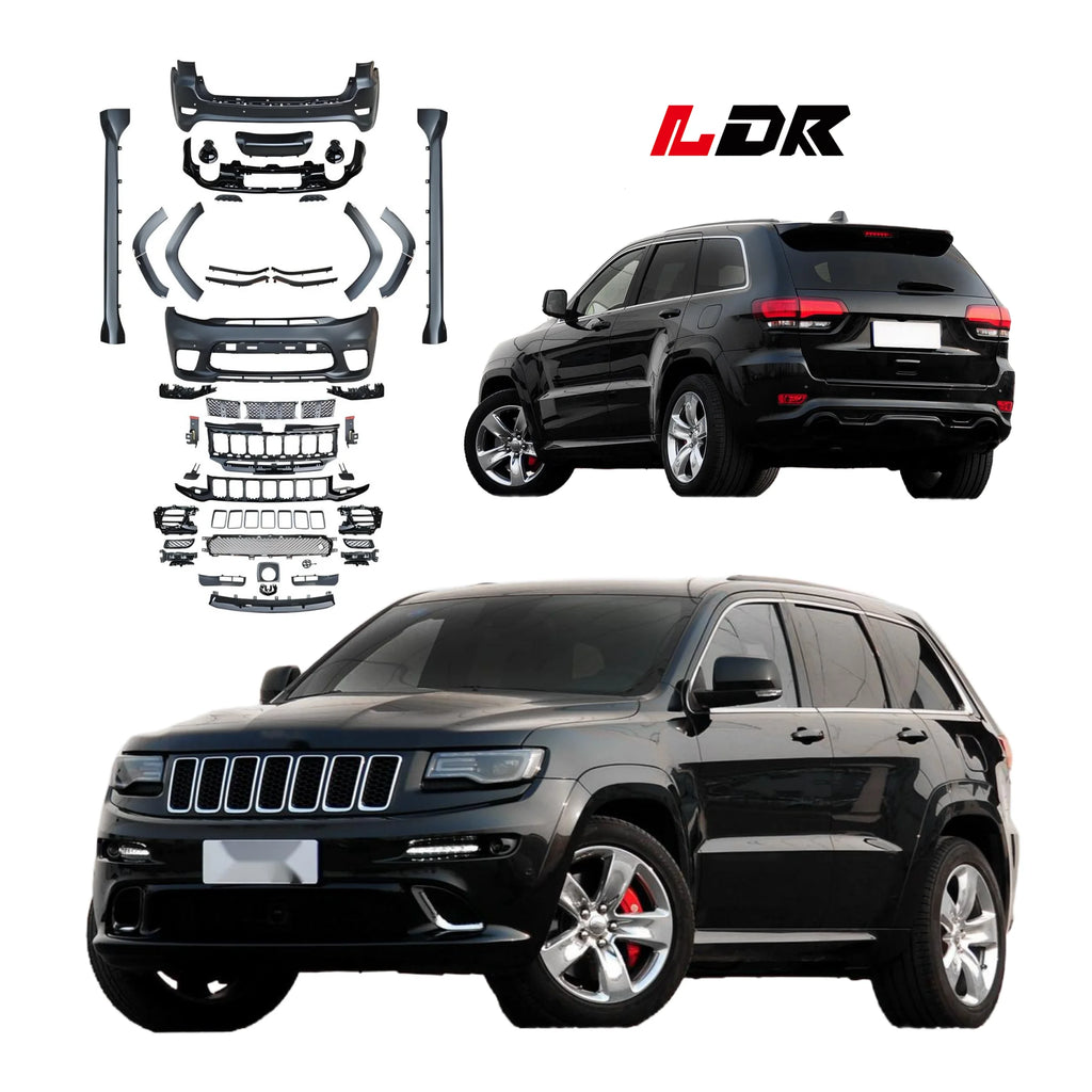 New LDR High Quality Grand Cherokee 2013-2021 Bumper Upgrade Kit SRT8 Style Hood LED Headlights Clips Universal Fitment 1 Year