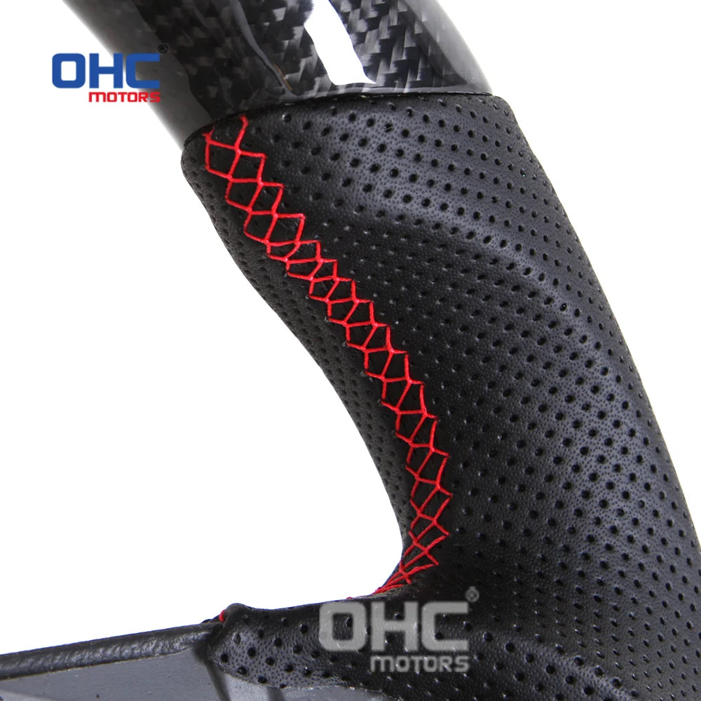 EU Warehouse Carbon Fiber LED Steering Wheel for Volkswagen Vw Lenkrad Volante Gti Mk7 Golf 7 R Steering Wheel with Paddle Holes