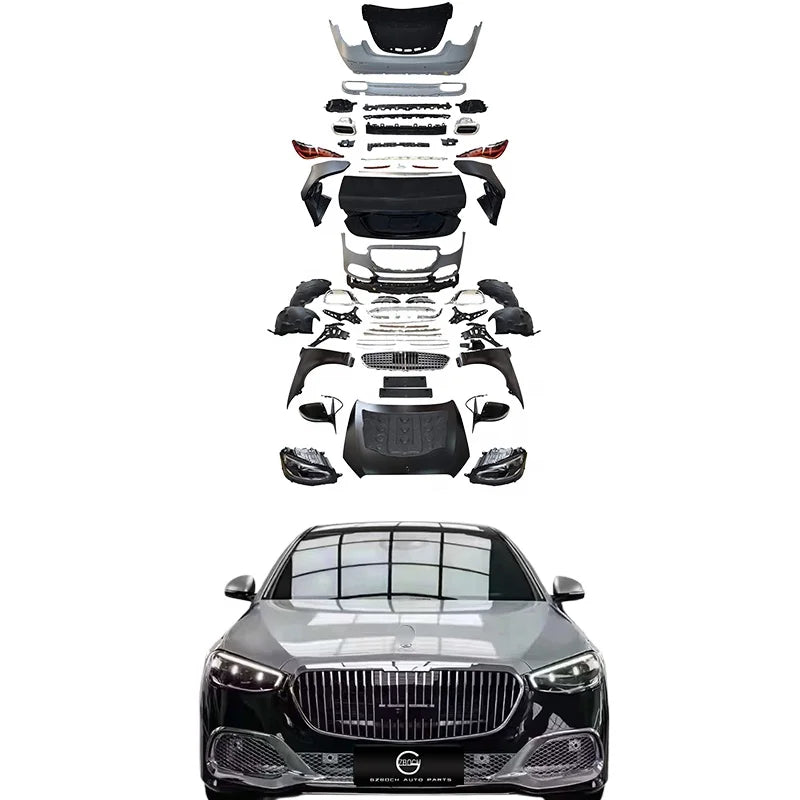 Old to New 221 to 223 Bodykit for Mercedes W221 S-Class S600 S500 S350 Upgrade W223 Maybach Car Bumper Fender Hood Headlight