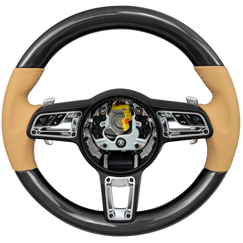 Upgrade Volant Full Leather Steering Wheel for Porsche Panamera Cayenne Taycan Macan Cayman 987 911 718 996 997 981 957 Models