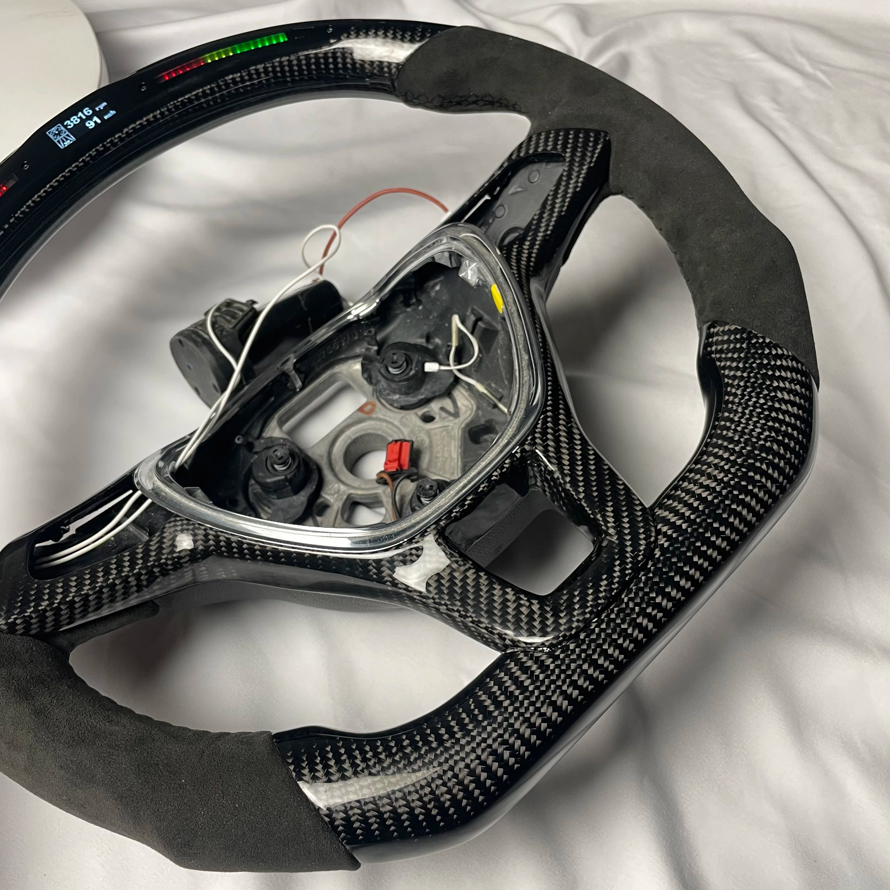Durable Genuine Carbon Fiber LED Car Steering Wheel for VW Golf Mk7 Gti GTR GTS GTD Sports Style Design