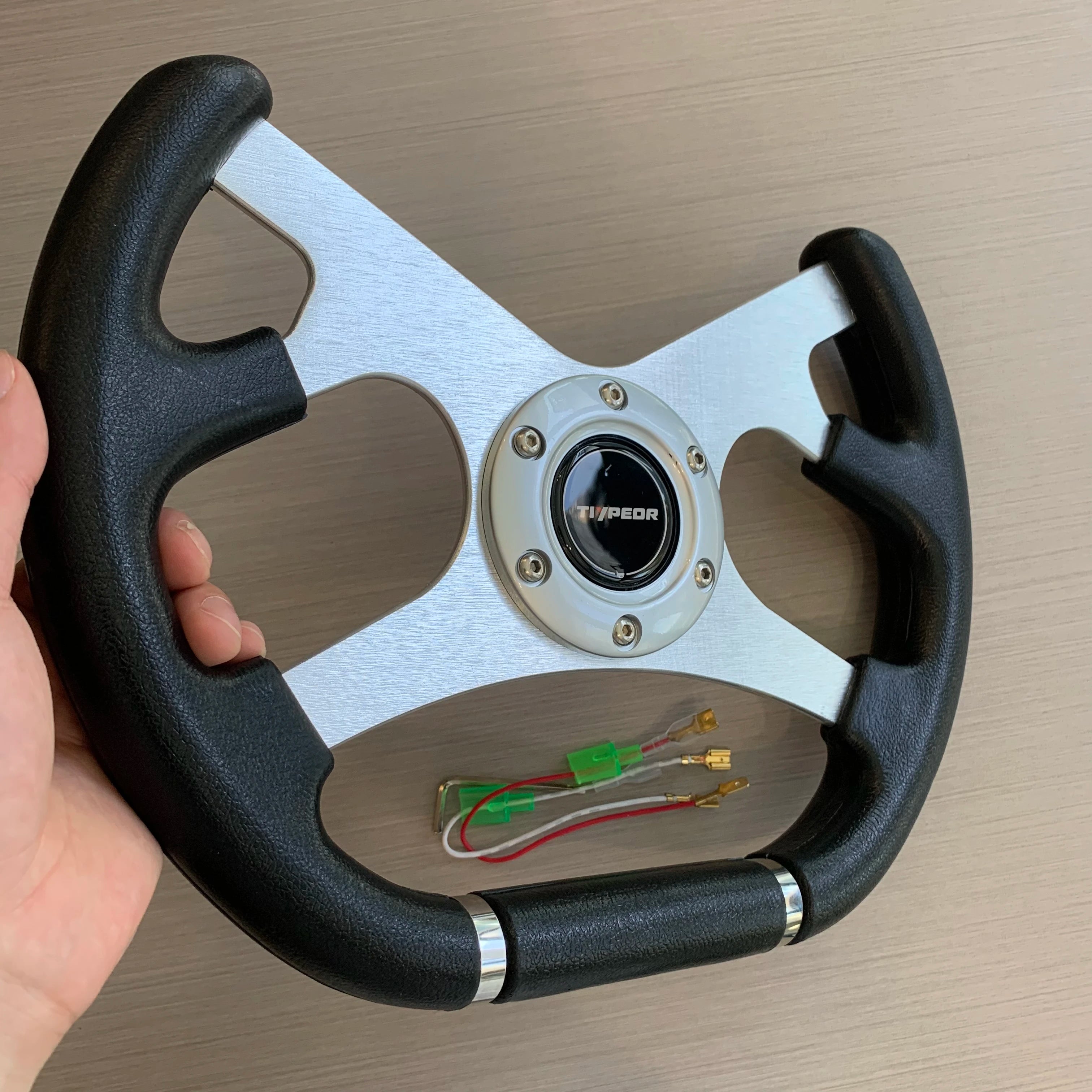 New Arrival Kart Style Volante Game Steering Wheel 13inch Universal Racing PU Leather Steering Wheel Auto Accessories With Horn