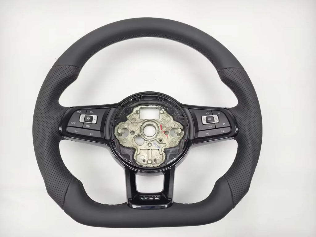 Sport Style Half Leather Carbon Fiber Steering Wheel for VW Volkswagen Golf 5 6 7 R MK5 MK6 MK7 MK7.5 Gti Polo Passat CC B8 B6