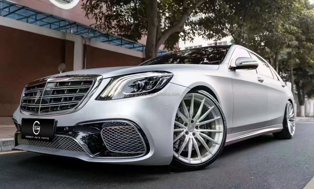 W221 to W222 Body Kit for Mecedes-Benz 2009+ W221 Old to New W222 S63 AMG S65 AMG Front Bumper Rear Bumper Head Lamp