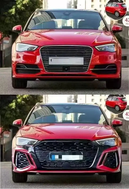 Car Conversion Upgraded Facelift Bumper Bodykit for Audi A3 Sedan 8V 13-16 Change to 20-24 RS3 Body Kits Front Bumper