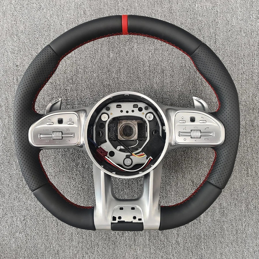 For Mercedes AMG a B C E S G V Series Flat Bottom Car Driving Modification Steering Wheel