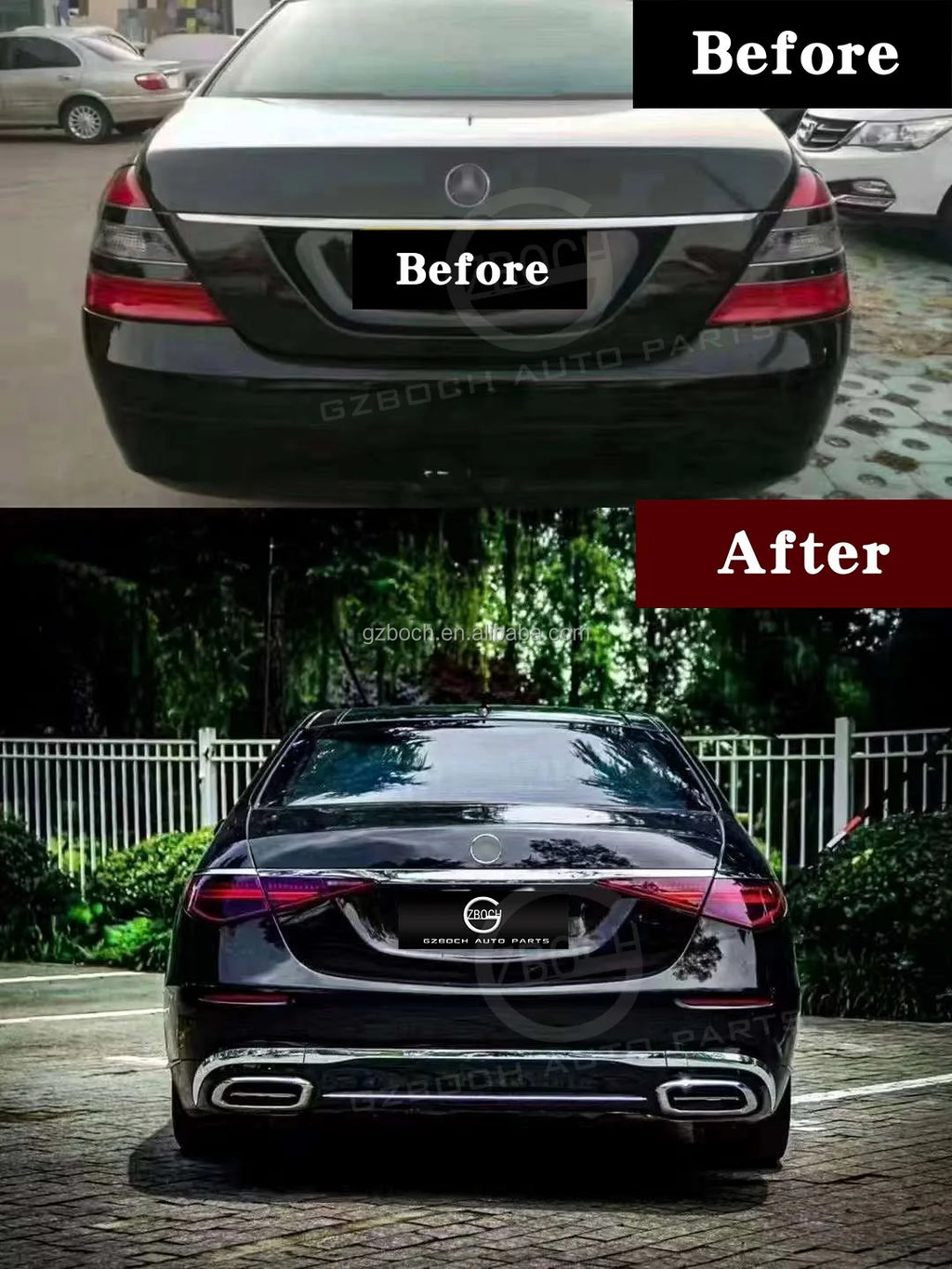 Old to New 221 to 223 Bodykit for Mercedes W221 S-Class S600 S500 S350 Upgrade W223 Maybach Car Bumper Fender Hood Headlight