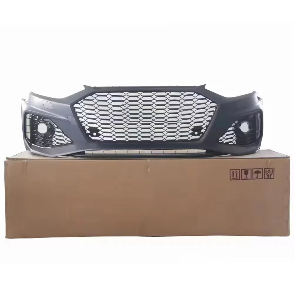 US Stock Deal RS4 Style Front Bumper Kit for Audi A4 B9.5 2020-2024 Performance Conversion With Black Honeycomb Grille