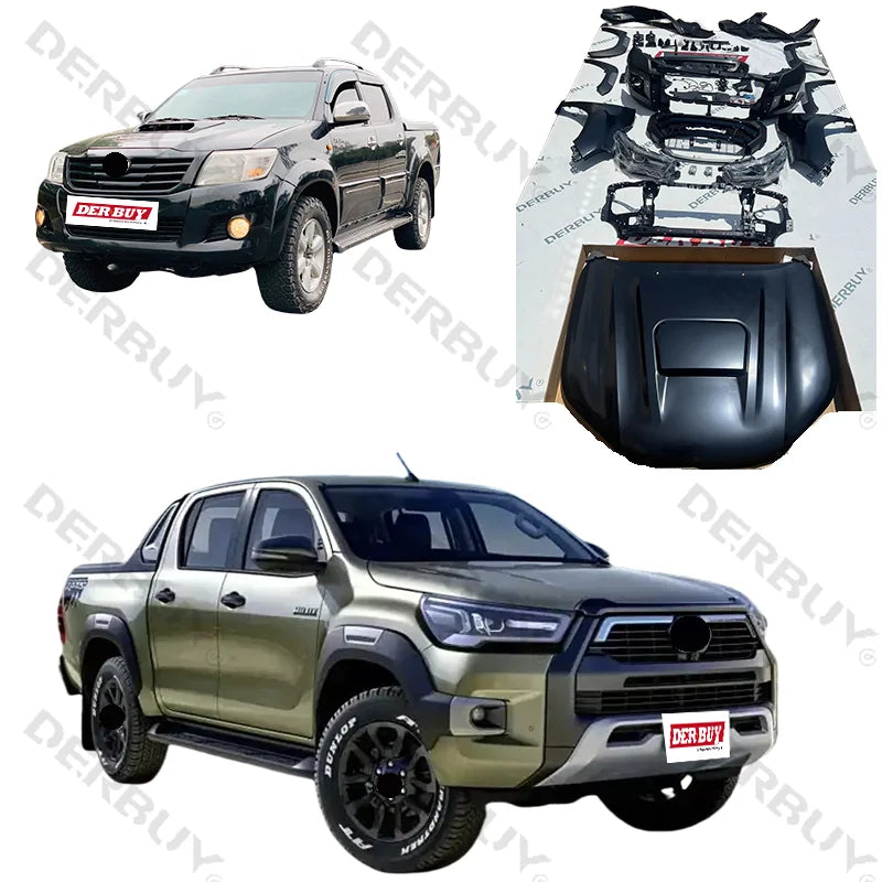High Quality Body Kit for TYT Hilux Vigo to Rocco 2005-2015 with Bonnet Headlamp Bumper Fenders