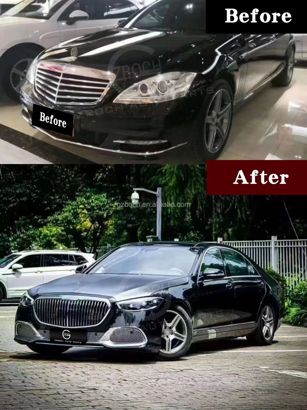 Old to New 221 to 223 Bodykit for Mercedes W221 S-Class S600 S500 S350 Upgrade W223 Maybach Car Bumper Fender Hood Headlight