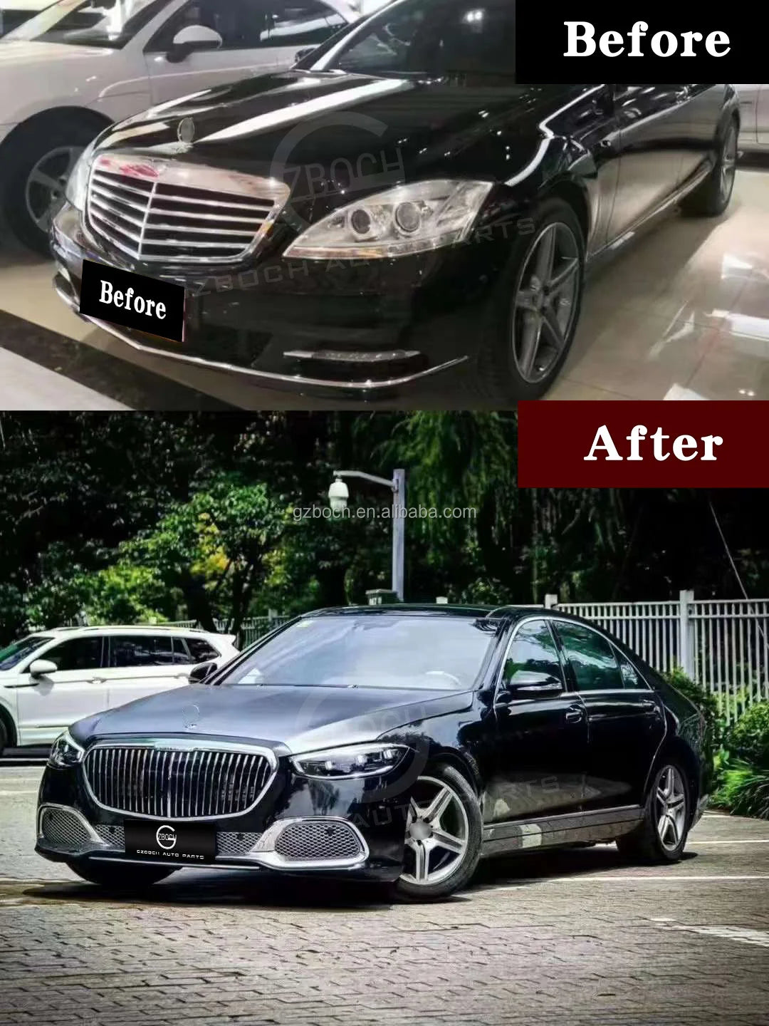 Old to New 221 to 223 Bodykit for Mercedes W221 S-Class S600 S500 S350 Upgrade W223 Maybach Car Bumper Fender Hood Headlight