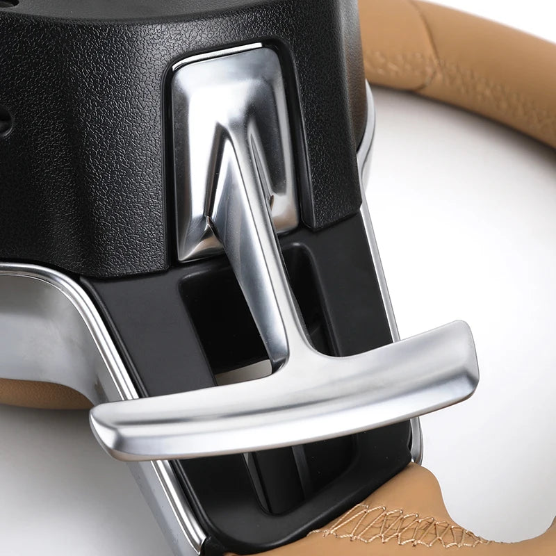 Upgrade Volant Beige Leather Steering Wheel for Porsche Panamera Cayenne Macan Cayman Boxster 718 911 987 958 991.2 971.2 997.1