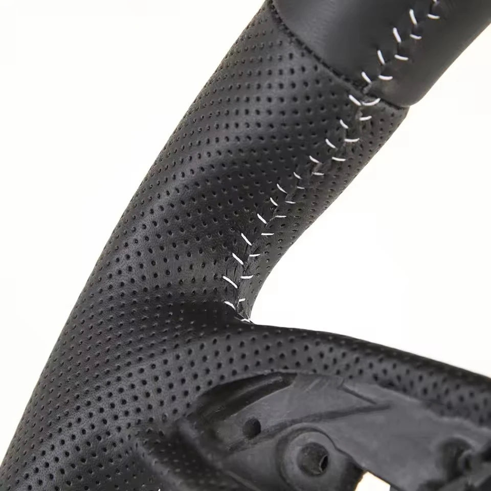 Full Leather Steering Wheel for Audi RS3 RS4 RS5 2012-2016 S3 S4 S5 A3 A4 A5 Steering Wheel Black Smooth Leather Racing Wheel