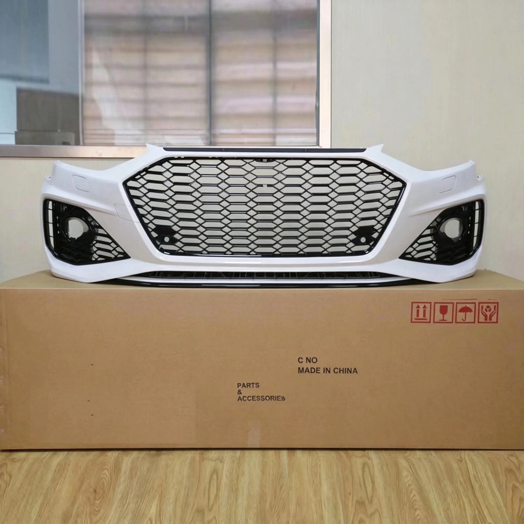US Stock Deal RS4 Style Front Bumper Kit for Audi A4 B9.5 2020-2024 Performance Conversion With Black Honeycomb Grille
