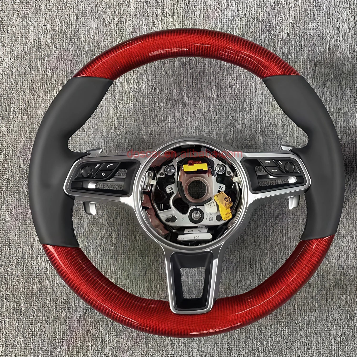 Car Accessories Full Beige Leather Handle Black Rivet Frame Steering Wheel for Cayenne Panamera Cayman Boxster carrera DOS