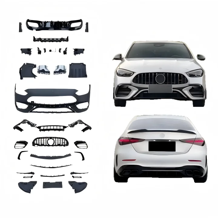 2022-2025 W205 C-Class AMG Bodykit Front Bumper Fender Rear Diffuser Grilles New Plastic Screw-On Retrofit/Upgrade Auto Parts
