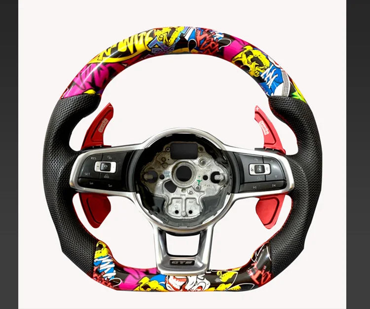 Volkswagen VW Golf 7 R Golf7 Mk7 gti 7r Carbon Fiber Steering Wheel Car Volant Lenkrad
