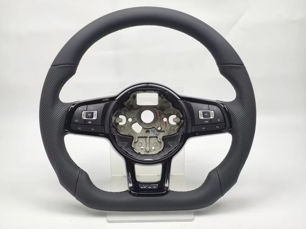 Sport Style Half Leather Carbon Fiber Steering Wheel for VW Volkswagen Golf 5 6 7 R MK5 MK6 MK7 MK7.5 Gti Polo Passat CC B8 B6