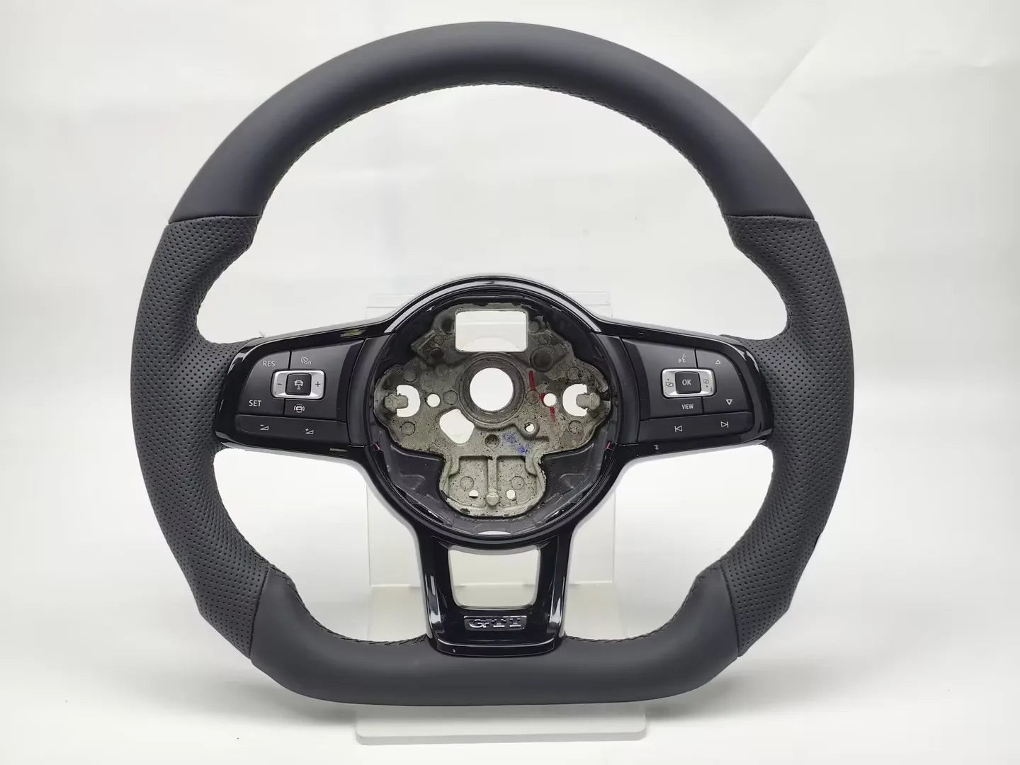 Sport Style Half Leather Carbon Fiber Steering Wheel for VW Volkswagen Golf 5 6 7 R MK5 MK6 MK7 MK7.5 Gti Polo Passat CC B8 B6