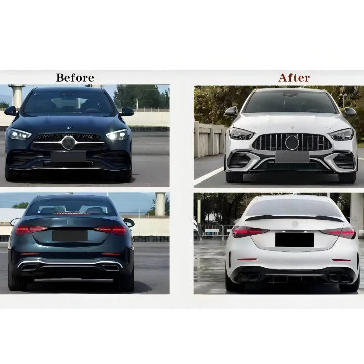 2022-2025 W205 C-Class AMG Bodykit Front Bumper Fender Rear Diffuser Grilles New Plastic Screw-On Retrofit/Upgrade Auto Parts