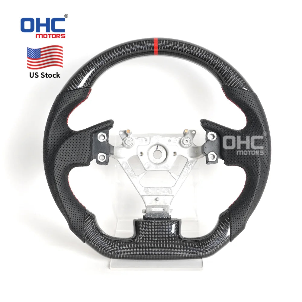 USA Stock Glossy Real Carbon Fiber Steering Wheel for Infiniti G35 Carbon Steering Wheel 2004 2005 2006 2007