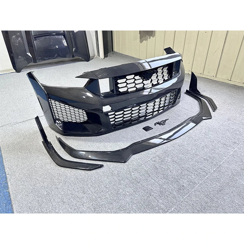For Ford Mustang Dark Horse 2024-2026 Dry Carbon Fiber Bodykit Front Bumper Lip Hood Side Skirt Rear Diffuser Spoiler Body Kit